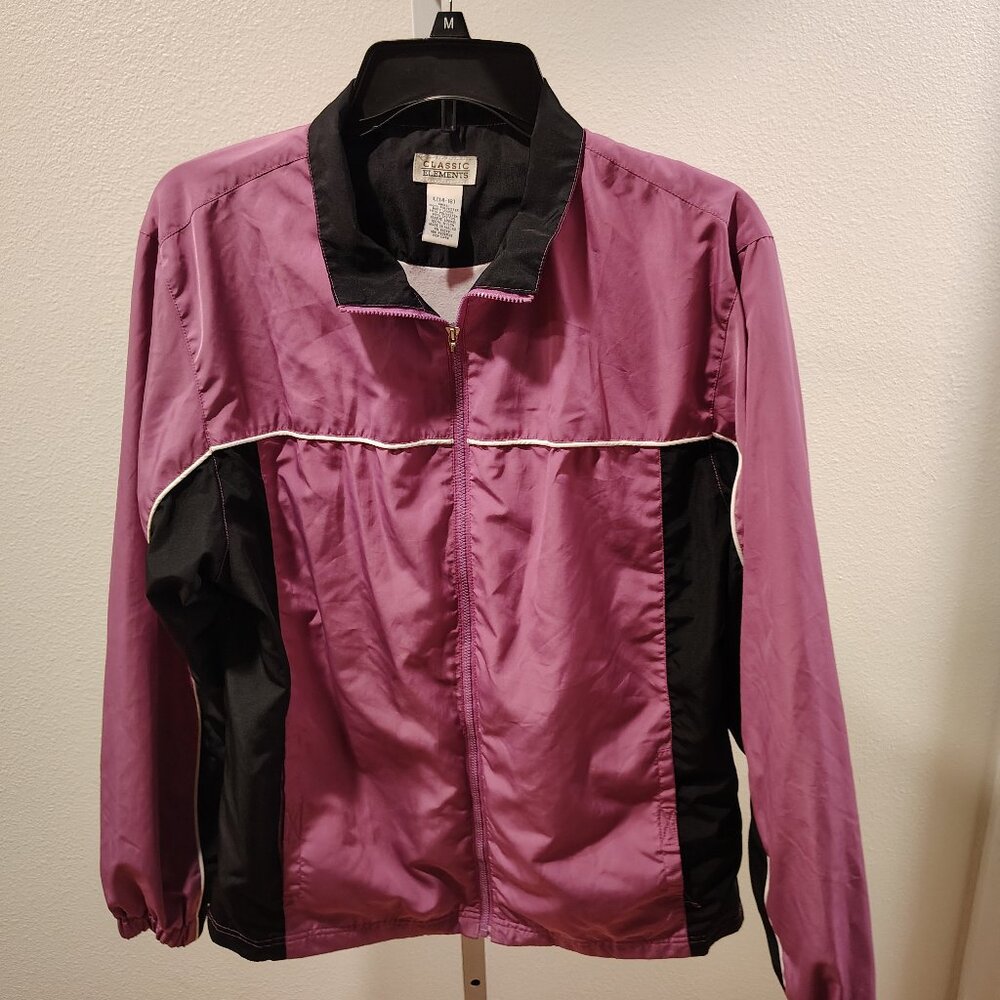 Classic Elements Vintage Women's Windbreaker Jacket Size Large Purple